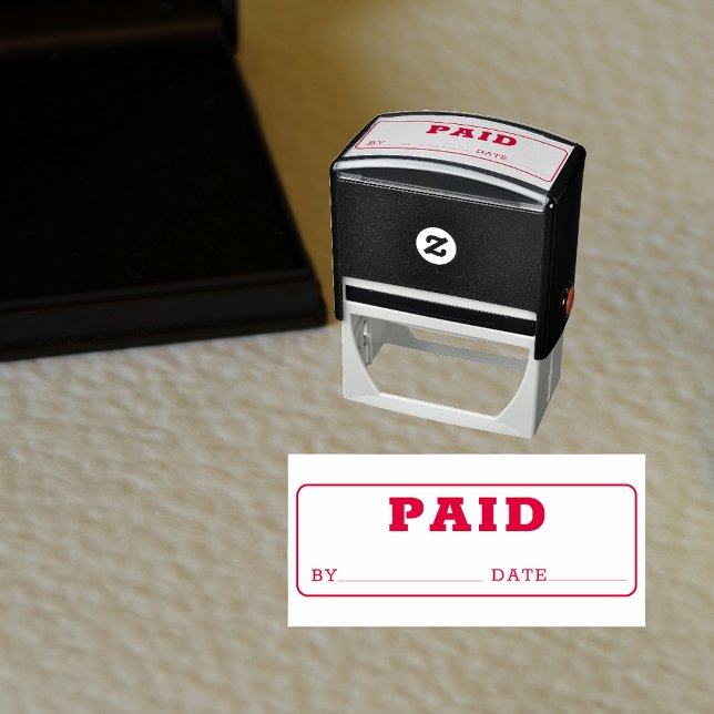 PAID Account Office Simple Business Cashier Self-inking Stamp (PAID Red Ink Rubber Stamp)
