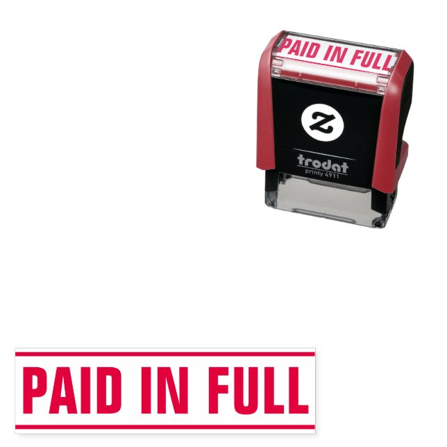 PAID Business Text Custom Self-inking Stamp (In Situ)