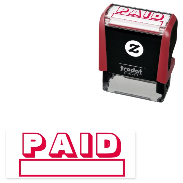 PAID Business Text Custom Self-inking Stamp (In Situ)