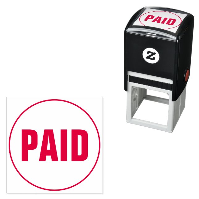 PAID Business Text Custom Self-inking Stamp (In Situ)