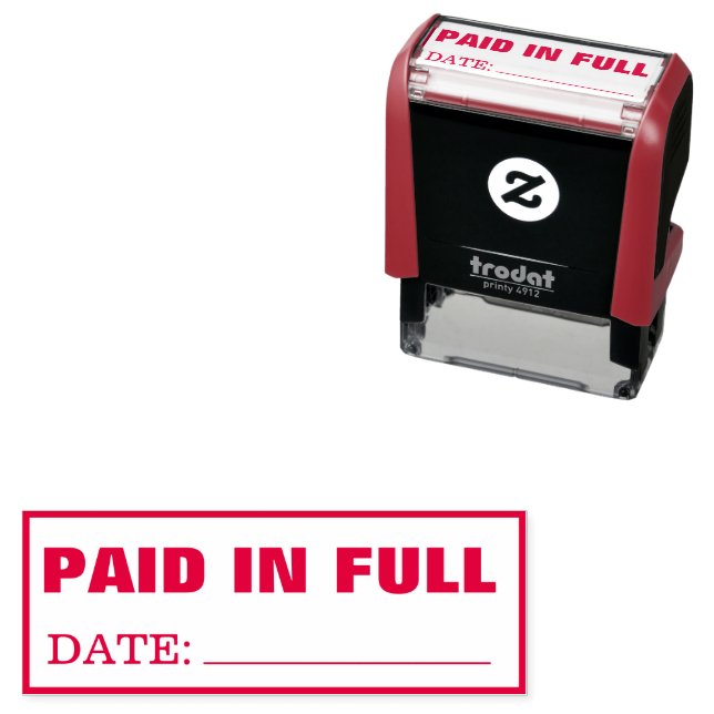 PAID Business Text Template Self-inking Stamp (In Situ)