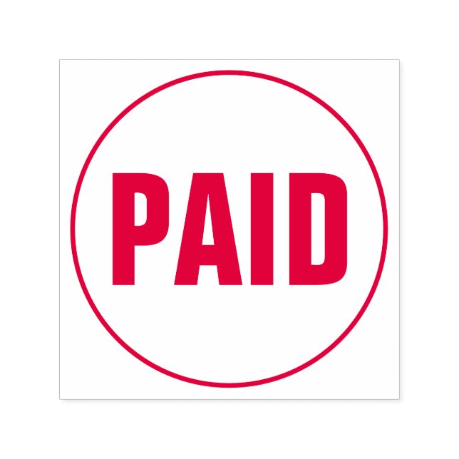 PAID Business Text Template Self-inking Stamp (Design)