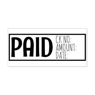 Paid Details Check Number Amount Date Invoice Rubber Stamp