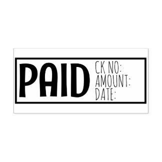 Paid Details Check Number Amount Date Invoice Rubber Stamp