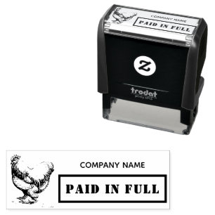 Paid in Full Business Chicken Farmhouse Eggs Hen Self-inking Stamp