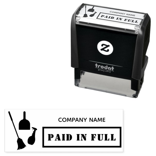 Paid in Full Business Cleaning Services Maid Self-inking Stamp (In Situ)