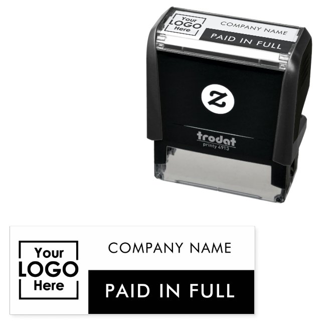 Paid in Full Business Logo Modern Script Self-inking Stamp (In Situ)