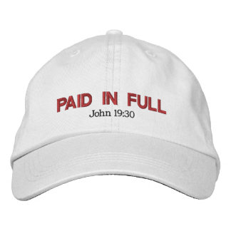 PAID IN FULL red Embroidered Hat
