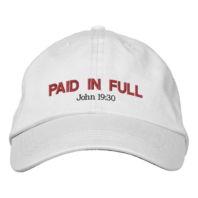 PAID IN FULL red Embroidered Hat (Front)