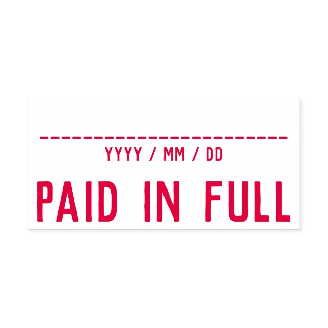 "Paid in Full" Rubber Stamp (Design)
