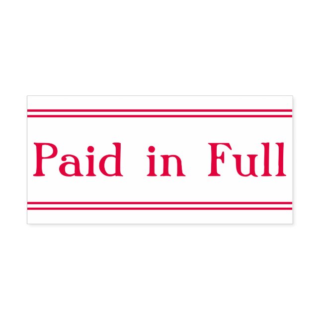 "Paid in Full" Rubber Stamp (Design)