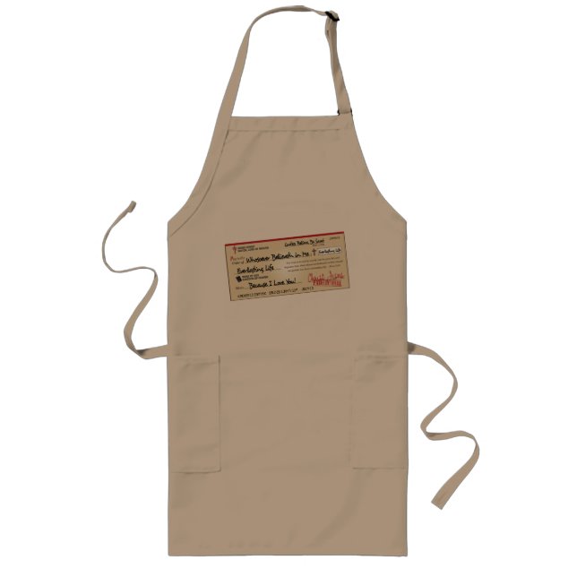 Paid in Full Saved by Jesus Check Long Apron (Front)