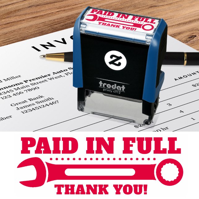 Paid in Full Thank you! WRENCH Self-inking Stamp (Creator Uploaded)