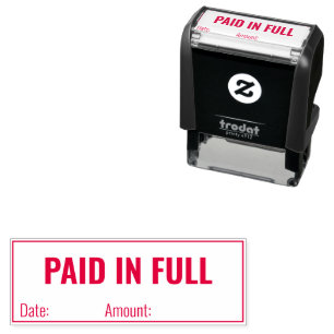 PAID IN FULL with Space for Date & Amount Business Self-inking Stamp