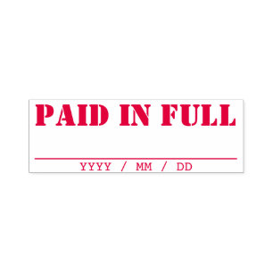 "PAID IN FULL" + Written Date Line Self-inking Stamp