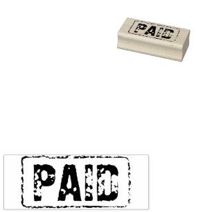 PAID rubber office stamp for invoices