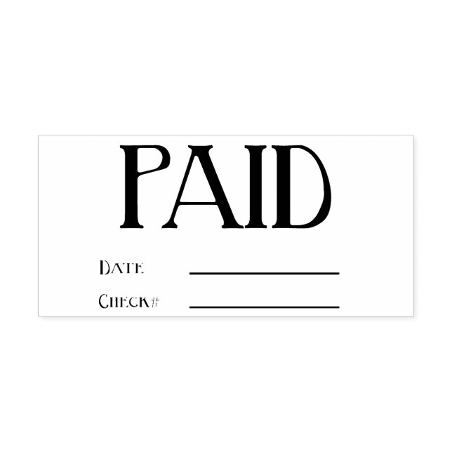 PAID Tall Date Check Number General Business Self-inking Stamp (Design)