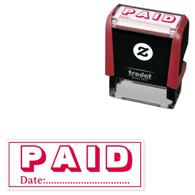 Paid with Blank Date Self Inking Office Stamp (In Situ)