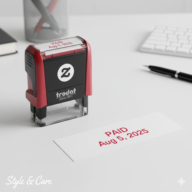 Paid with Date Custom Self Inking Office Stamp (Paid with Date Custom Self Inking Office Stamp)
