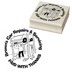 Paid With Thanks. Car Repairs and Servicing Rubber Stamp