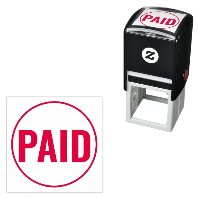 PAID Within a Circle Outline Self-inking Stamp (In Situ)