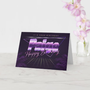 Paige Name First name lila retro card Birthday