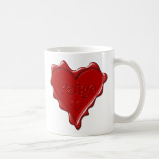 Paige. Red heart wax seal with name Paige Coffee Mug