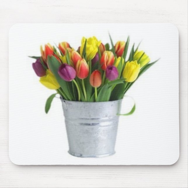 pail of tulips mouse pad (Front)