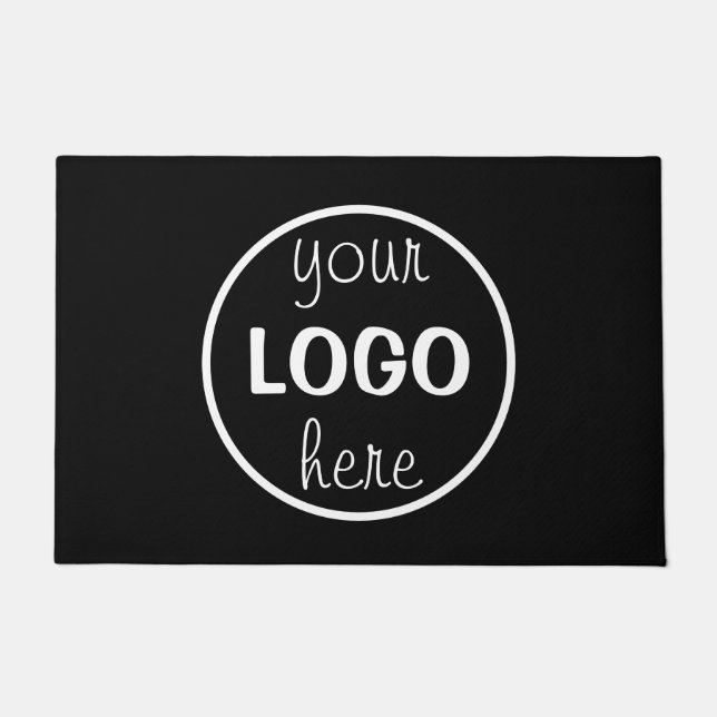 Paillasson Logo Company Noir Moderne Profession Doormat (Front)