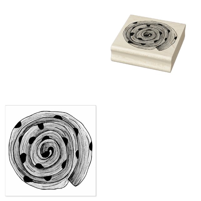 Pain Aux Raisins French Pastry Patisserie Baking Rubber Stamp (Stamped)