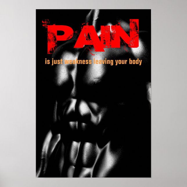 Pain Bodybuilding Fitness Inspirational Poster (Front)