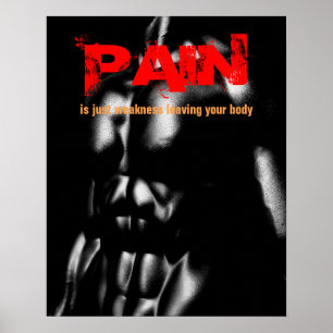 Pain Bodybuilding Fitness Inspirational Poster