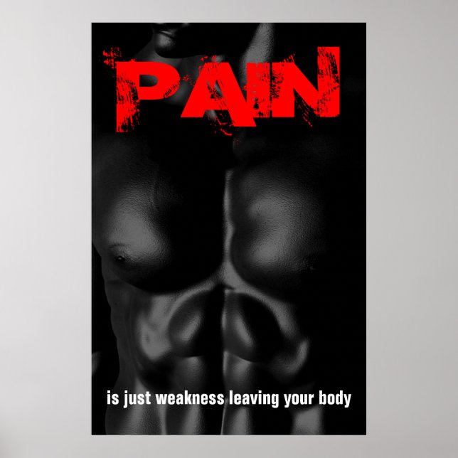 Pain Bodybuilding Fitness Inspirational Quote Poster (Front)
