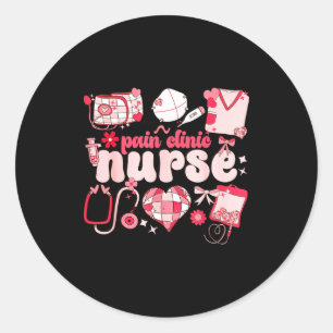 Pain Clinic Nurse Valentines Day Pain Management  Classic Round Sticker