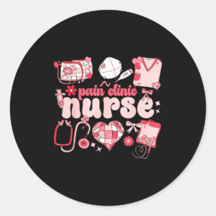 Pain Clinic Nurse Valentine's Day Pain Management  Classic Round Sticker