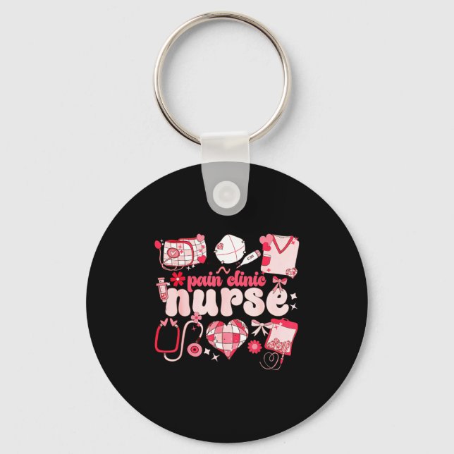 Pain Clinic Nurse Valentines Day Pain Management  Key Ring (Front)