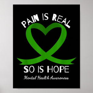 Pain Is Real So Is Hope Mental Health Awareness  Poster