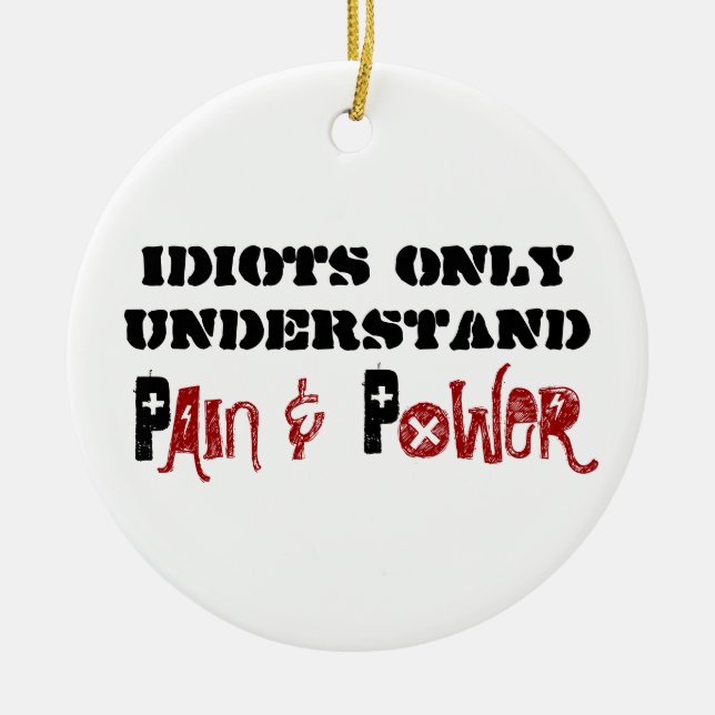 Pain & Power (2 Sides) - Car Mirror Ceramic Tree Decoration (Front)