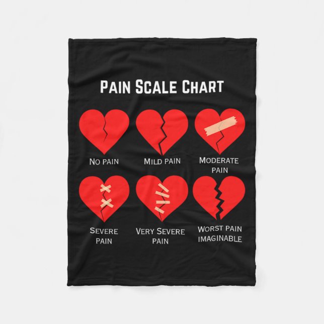 Pain Scale Chart Design For Funny Valentines Day  Fleece Blanket (Front)
