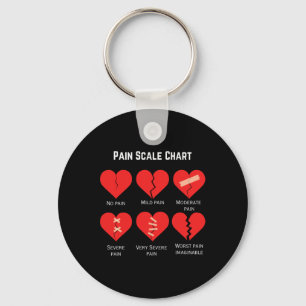 Pain Scale Chart Design For Funny Valentine's Day Key Ring