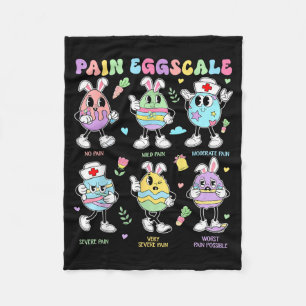 Pain Scale Easter Day Cute Bunny Eggs Nurse Triage Fleece Blanket