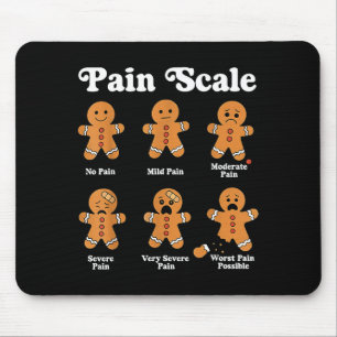 Pain Scale Funny Gingerbread Christmas Nurse Pain  Mouse Pad