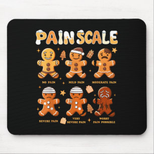 Pain Scale Funny Gingerbread Man Christmas Nurse H Mouse Pad