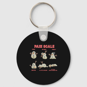 Pain Scale Funny Melting Snowman Christmas  Key Ring