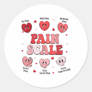 Pain Scale Heart Candy Trauma Nurse Triage Valenti Classic Round Sticker
