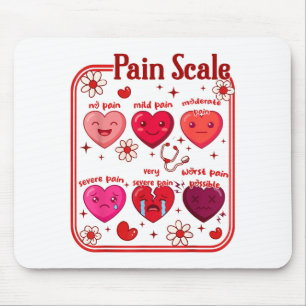 Pain Scale Heart Candy Trauma Nurse Triage Valenti Mouse Pad
