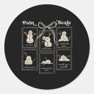 Pain Scale Snowman Christmas Trauma Nurse Triage H Classic Round Sticker