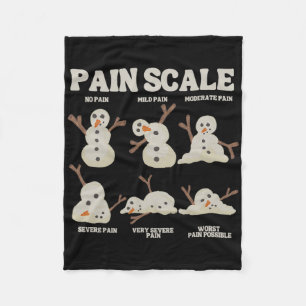 Pain Scale Snowman Funny Nurse Christmas Icu Nurse Fleece Blanket