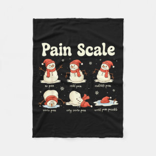 Pain Scale Snowman Funny Nurse Christmas Icu Nurse Fleece Blanket