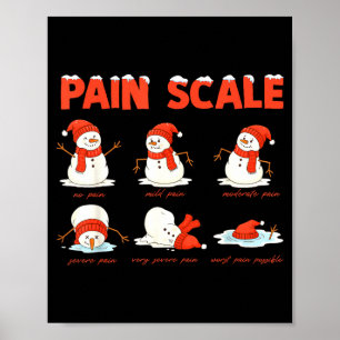 Pain Scale Snowman Funny Nurse Christmas Icu Nurse Poster